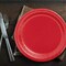 24 Count Red Paper Plates 7" Round Dessert Plates for Holiday and Birthday Parties